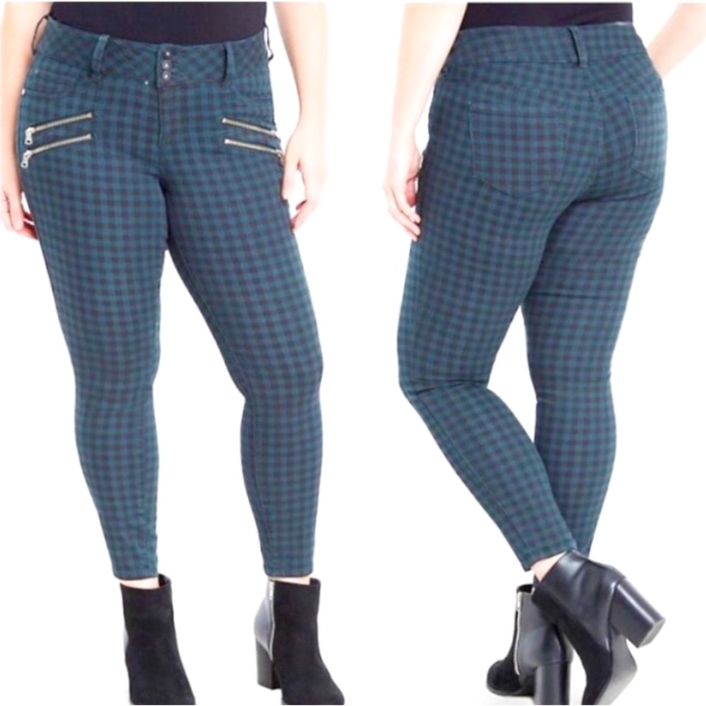 Torrid Gingham Zip Ankle jeans